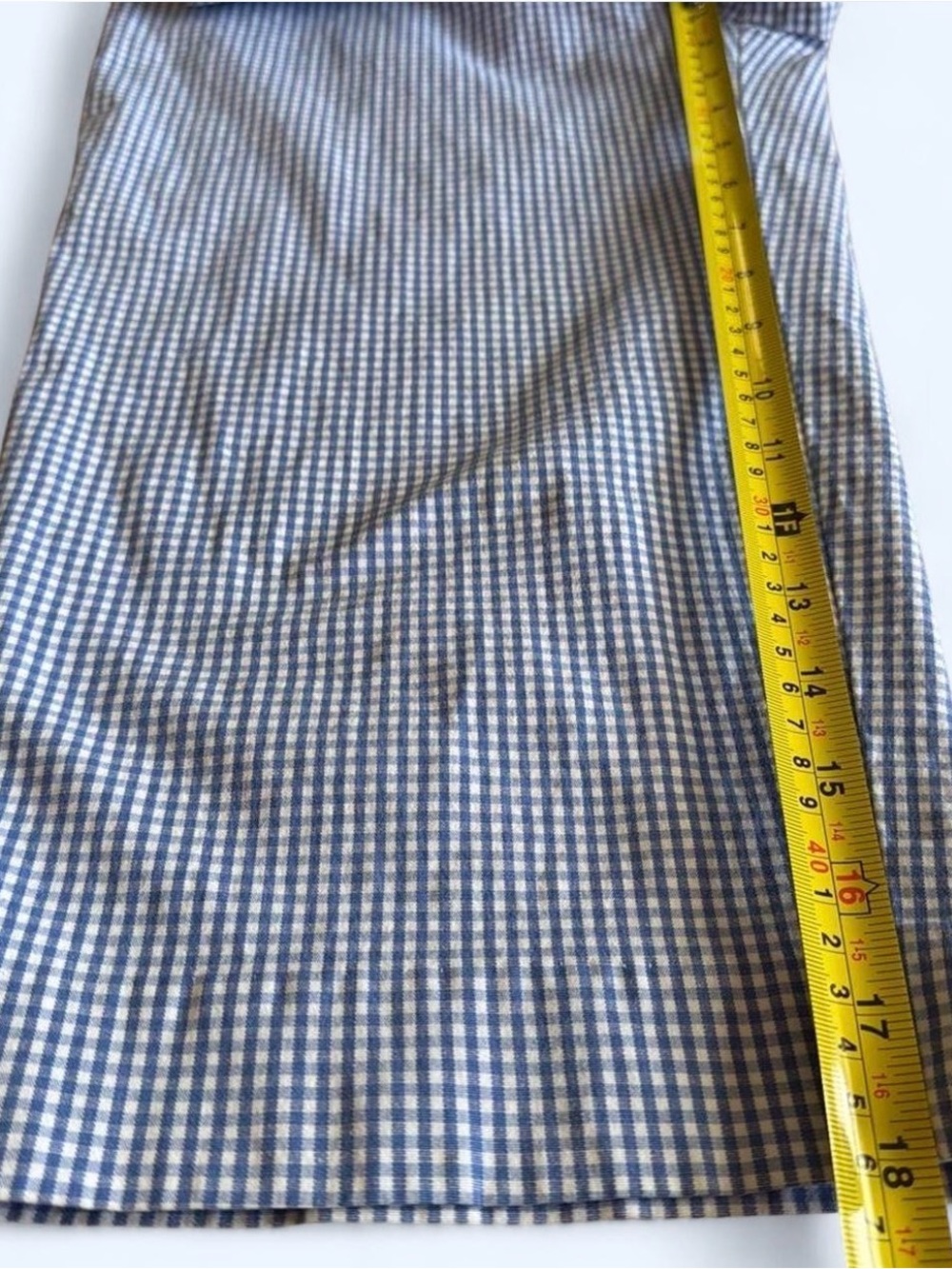 Women’s blue gingham capris by Kim Rogers, straight leg, cotton/spandex, Sz 12 - Picture 8 of 8